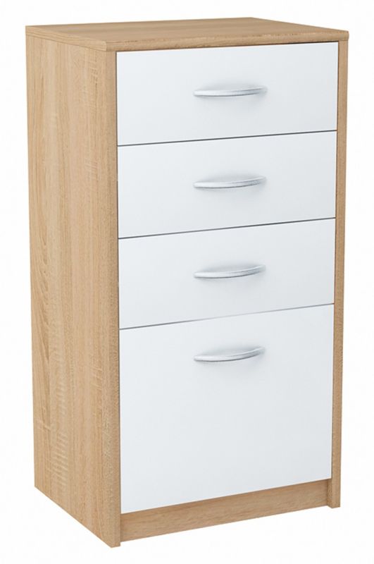 Komoda Matkam 45 cm 4S szafka 4 szuflady Rob biały-sonoma 1 szt.