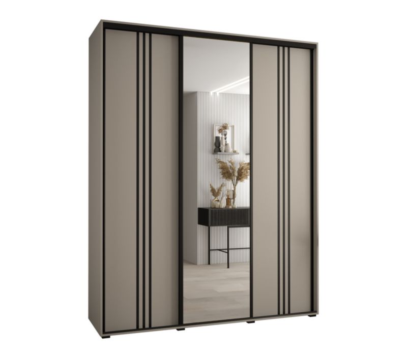 Szafa przesuwna Abiks 45 wysoka Dakota 7 200 kaszmir+kaszmir+czarn 1 szt