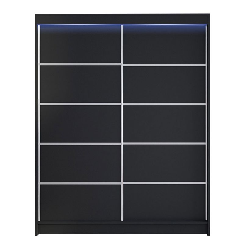 Szafa MIRJAN 24 z drzwiami przesuwnymi Camino IV z oświetleniem RGB czarny 1 szt.