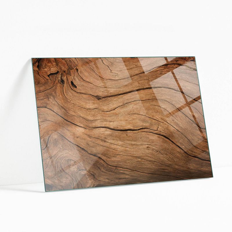 Blat Szklany z Nadrukiem Wallfluent 80x60 cm Wzór inspirowany drewnem 1 szt.