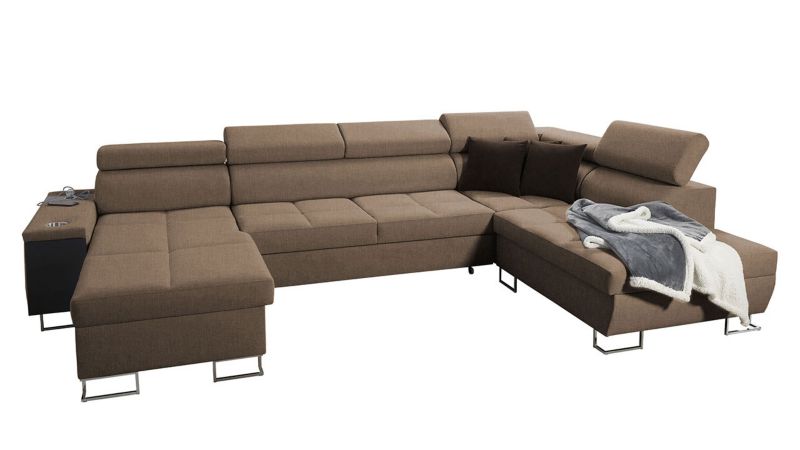 Narożnik z barkiem MIRJAN 24 Morena VI lewy ciepły brąz + gorzka czekolada 1 szt.