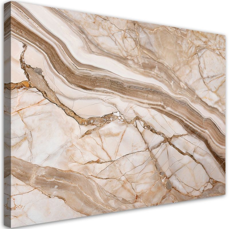 Obraz na płótnie Feeby Brązowy Beżowy Marmur Abstrakcja 120x80cm 1szt