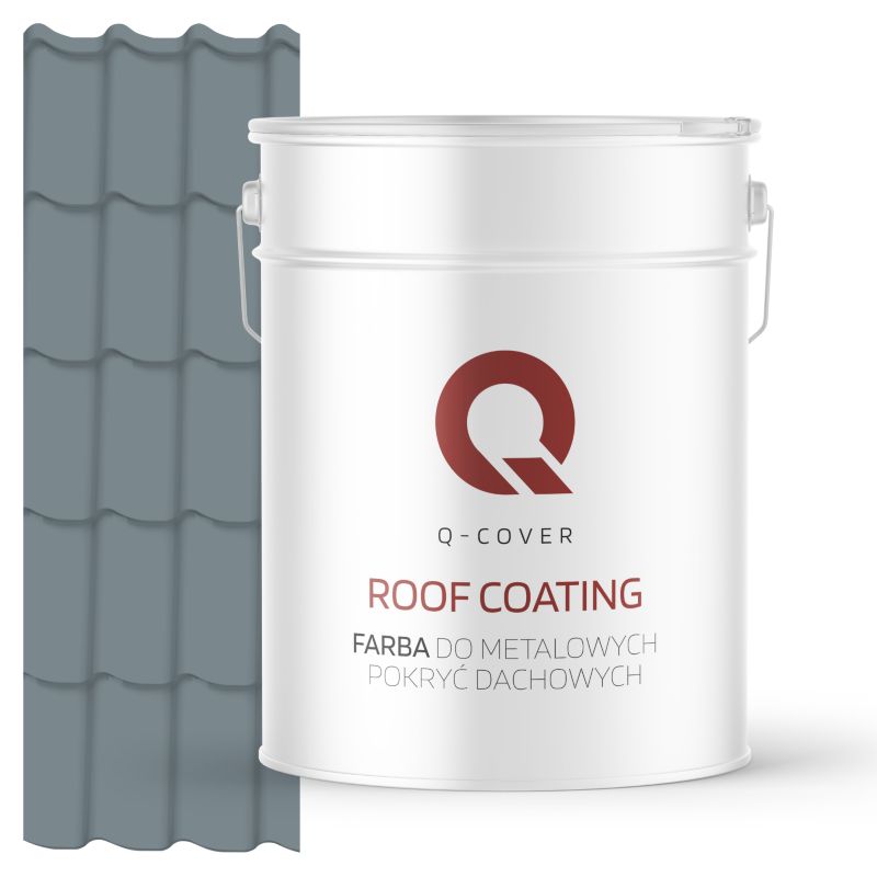 Farba do Metalowych Pokryć Dachowych Q-Cover Wiewiórka szara RAL7000 Satyna 10L