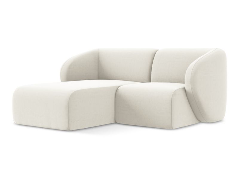 Narożnik lewostronny LaMiaSofa CERVO z tkaniny welwetowej 178x166 cm jasny beż 1 szt.