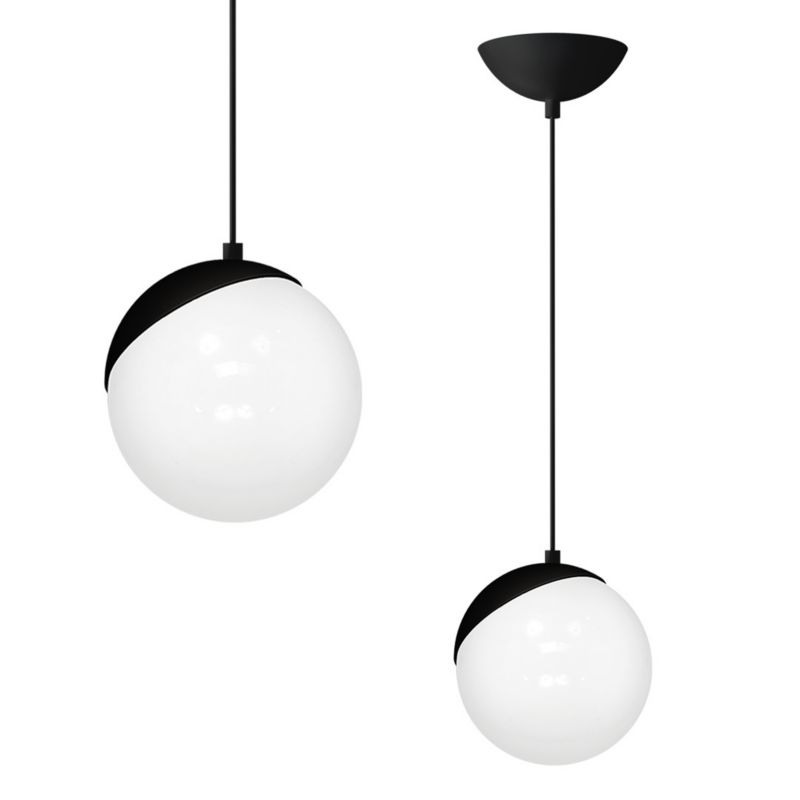 Lampa sufitowa wisząca Milagro Sfera 7399 czarno-biała szerokość 14 cm 1xE14 x 40W 1 szt.