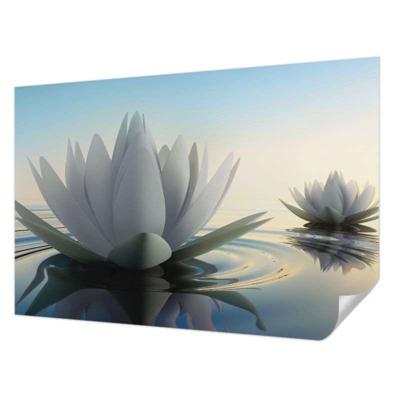 Tapeta samoprzylepna Tulup 104x70 cm Lilie wodne Tapeta Do Sypialni, Salonu, Łazienki 1 szt.