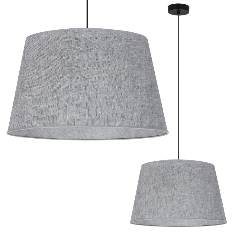 Lampa sufitowa wisząca Light Home LH Len Stożek 1x E27 60W klosz 44cm czarny/szary 1szt.