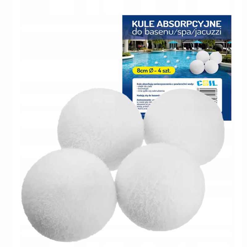 Kulki filtracyjne do basenu spa jacuzzi kule Coil absorpcyjne 8cm 4szt