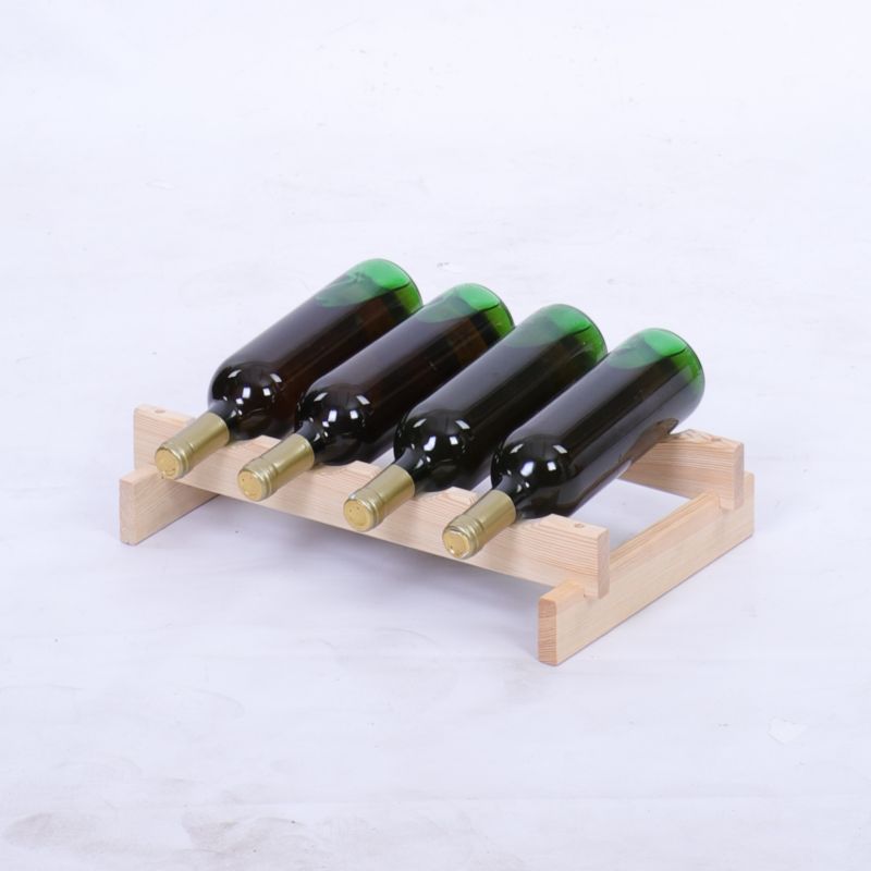 Stojak na wino MODO24 regał modułowy na butelki 1 leżnia x 4 butelki montaż bez narzędzi naturalne drewno 1 szt.