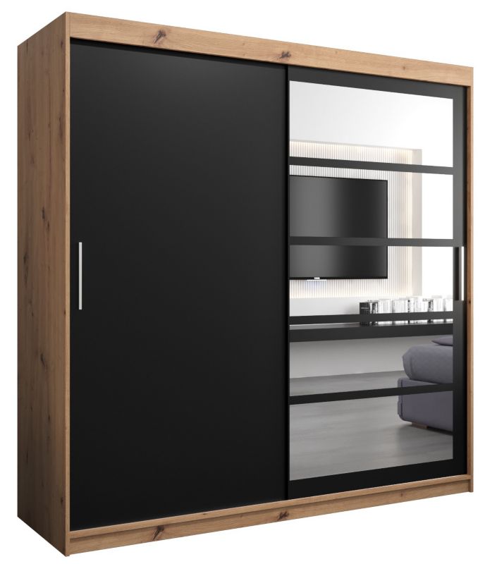 Szafa przesuwna Abiks ROMA 1 200 artisan + czarny mat 1 szt.