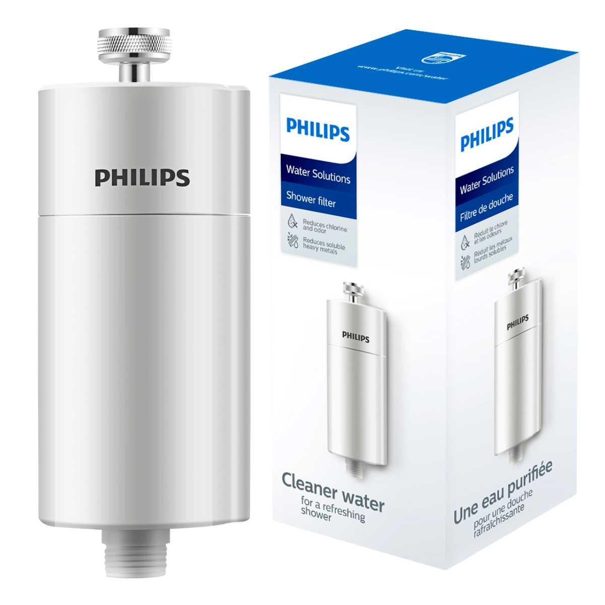 Filtr prysznicowy PHILIPS AWP1775WH kolor biały. Kąpiel i prysznic w czystej wodzie. Filtr wody do słuchawki prysznicowej.