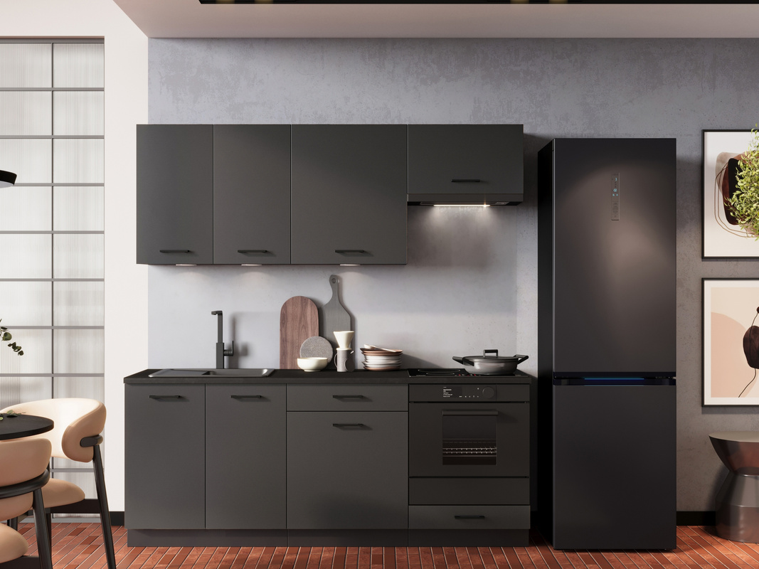 Zestaw nowoczesnych mebli kuchennych 200 cm ANIKA grafit