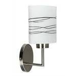 Kinkiet ścienny z brązowym kloszem w paski do salonu VISOLA nikiel mat