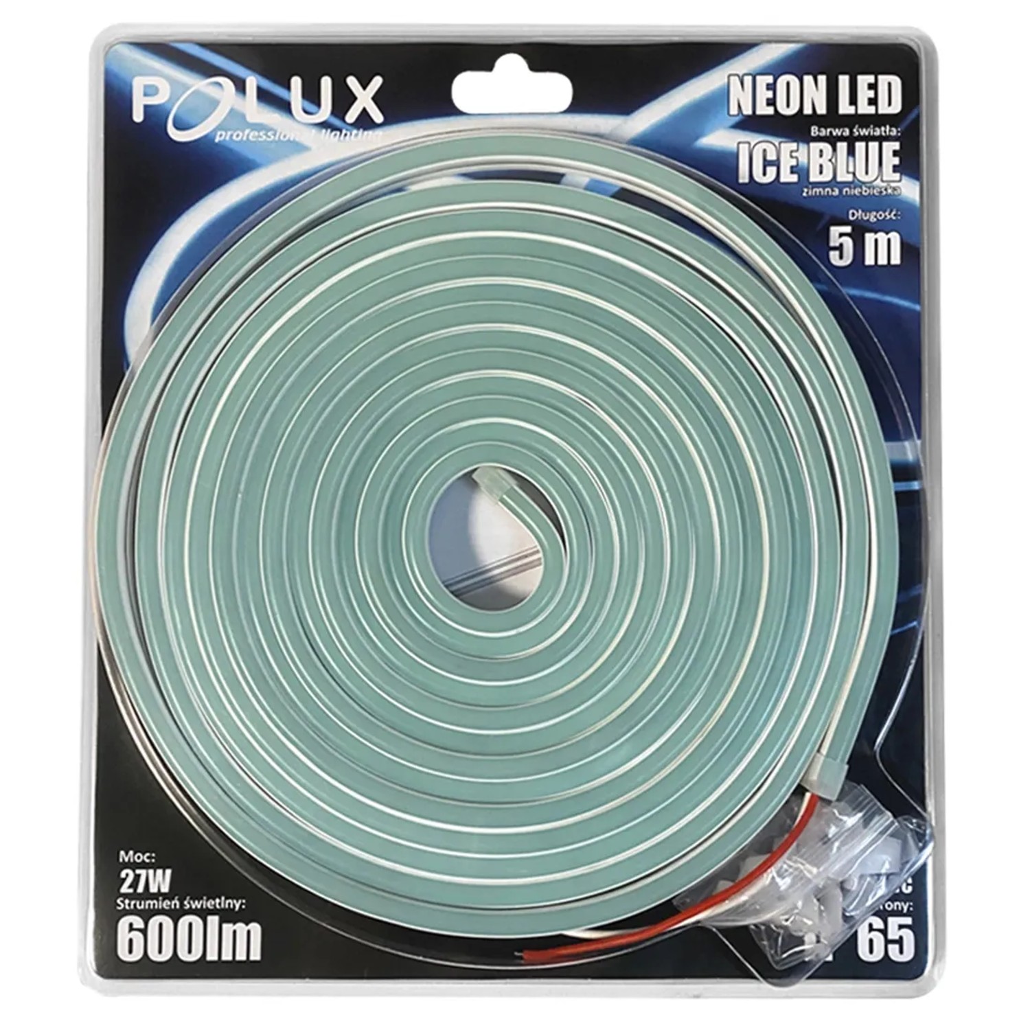 Polux Taśma LED NEON 5m 27W 600lm niebieska IP65
