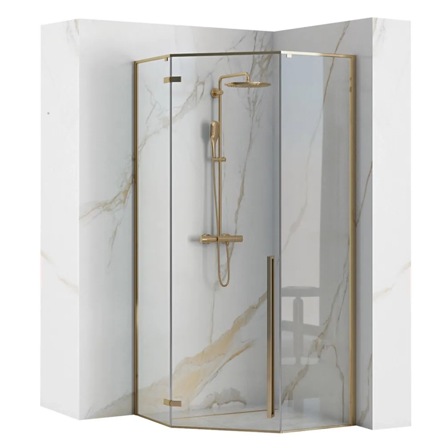 Rea Kabina prysznicowa Diamond L Gold 90 złota