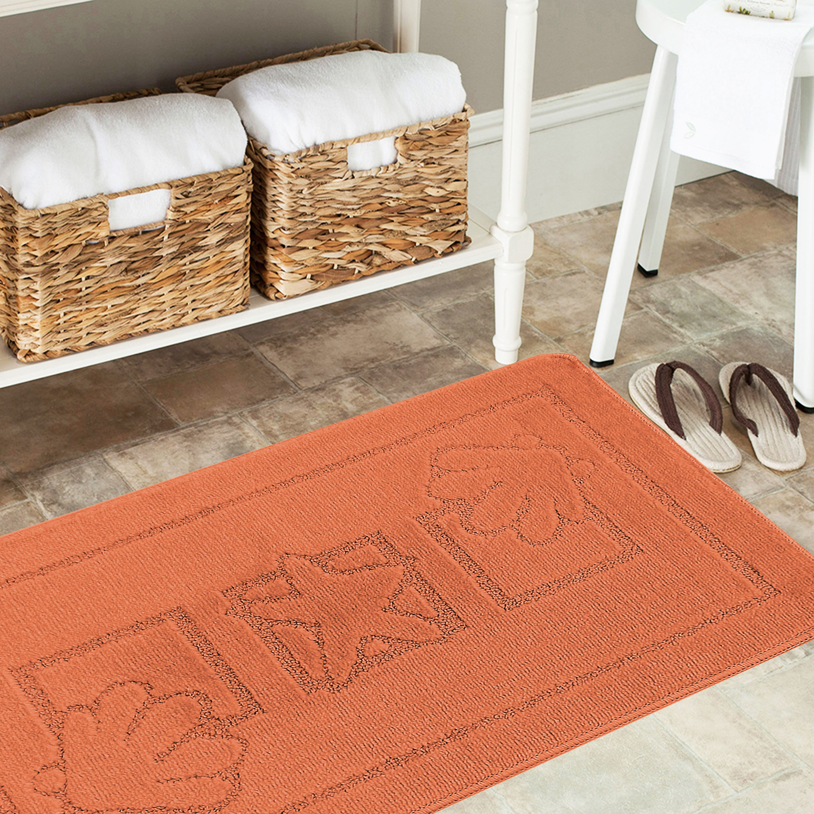 Komplet łazienkowy z wycięciem pod toaletę Montenegro Muszle - imbirowy