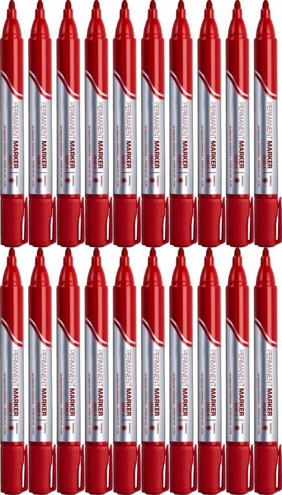 20x Marker permanentny Rystor, RMP-1, okrągła, 4mm, czerwony