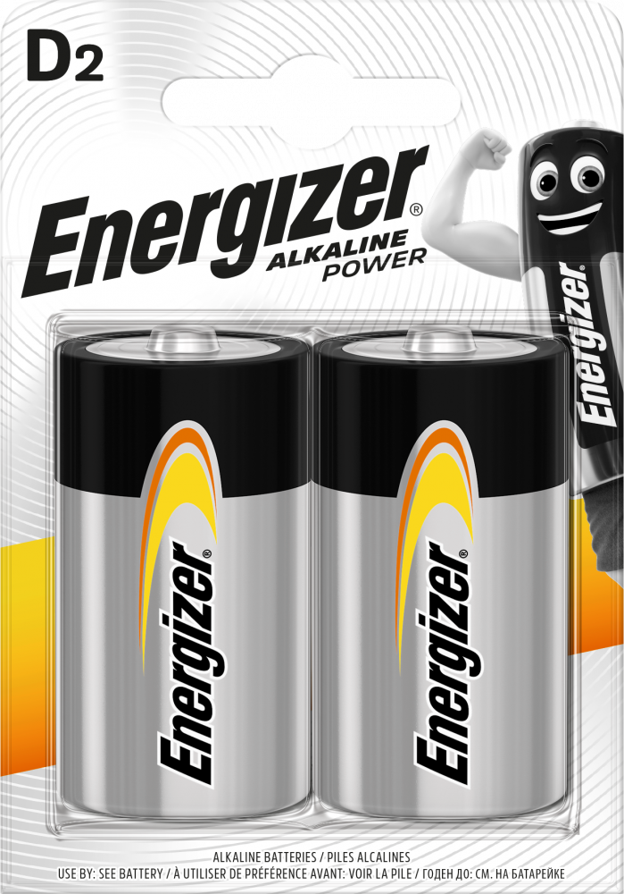 Bateria alkaliczna Energizer, D, 1.5V, LR20, 2 sztuki