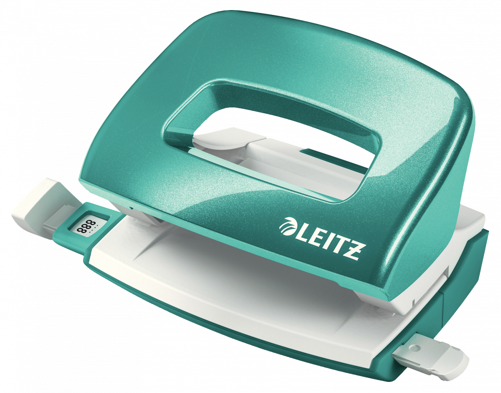 Dziurkacz mini Leitz NeXXt Wow, do 10 kartek, metaliczny turkusowy