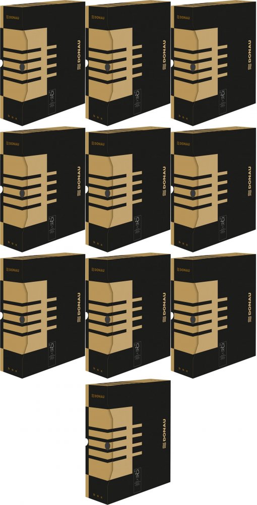 10x Pudło archiwizacyjne Donau, do luźnych dokumentów, 100 mm, brązowy