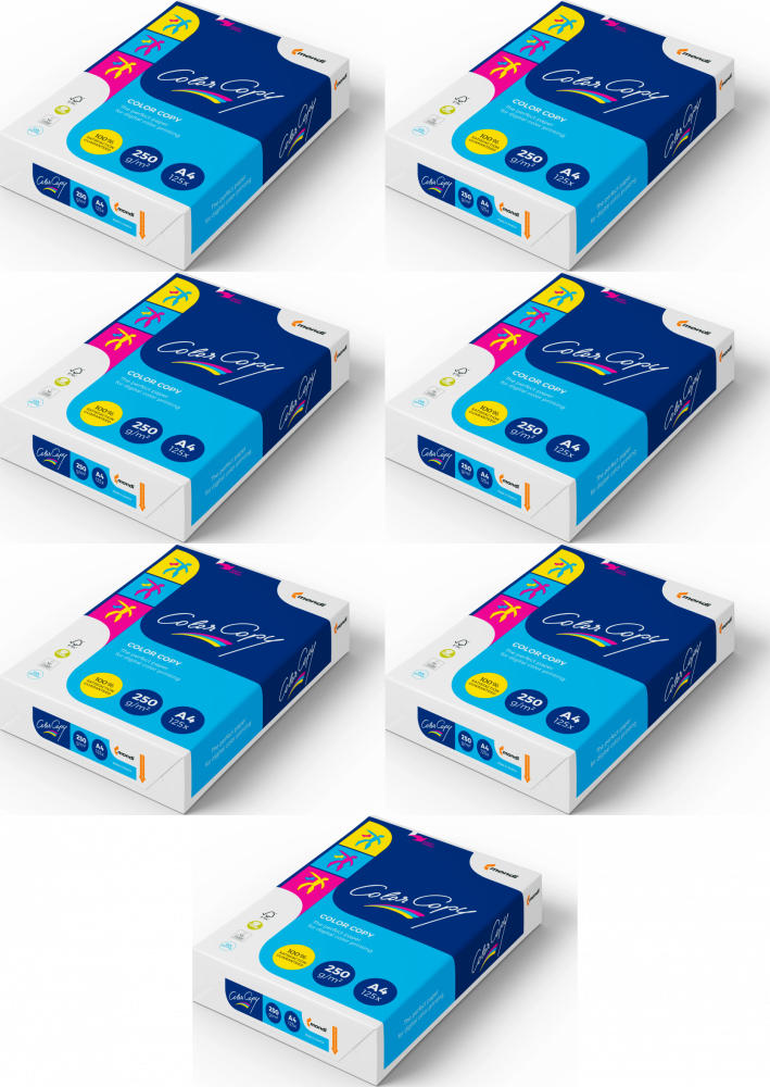 7x Papier satynowany Mondi Color Copy, A4, 250g/m2, 125 arkuszy, biały