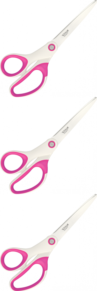 3x Nożyczki tytanowe Leitz, 20.5cm, biało-różowy