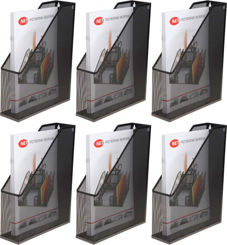 6x Organizer na dokumenty Net M3002, metal, czarny