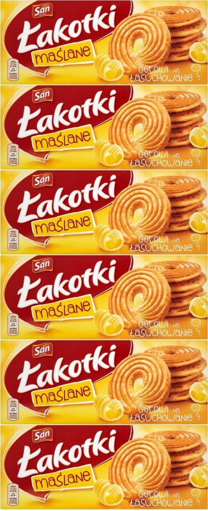 6x Ciastka Mondelez Łakotki, maślany, 168g