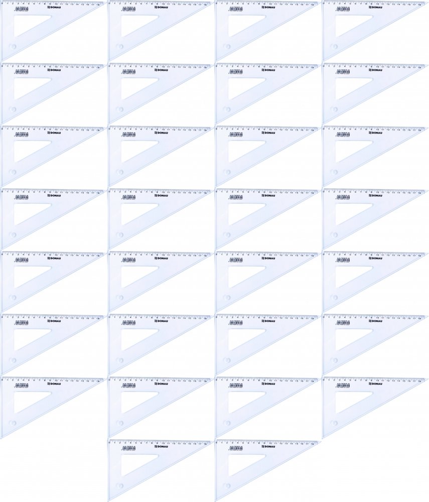 50x Ekierka Donau, duża, 19cm, 60 stopni, przezroczysty