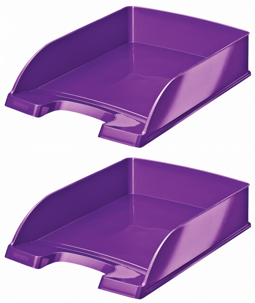 2x Półka na dokumenty Leitz Wow Plus, A4, plastikowa, fioletowy