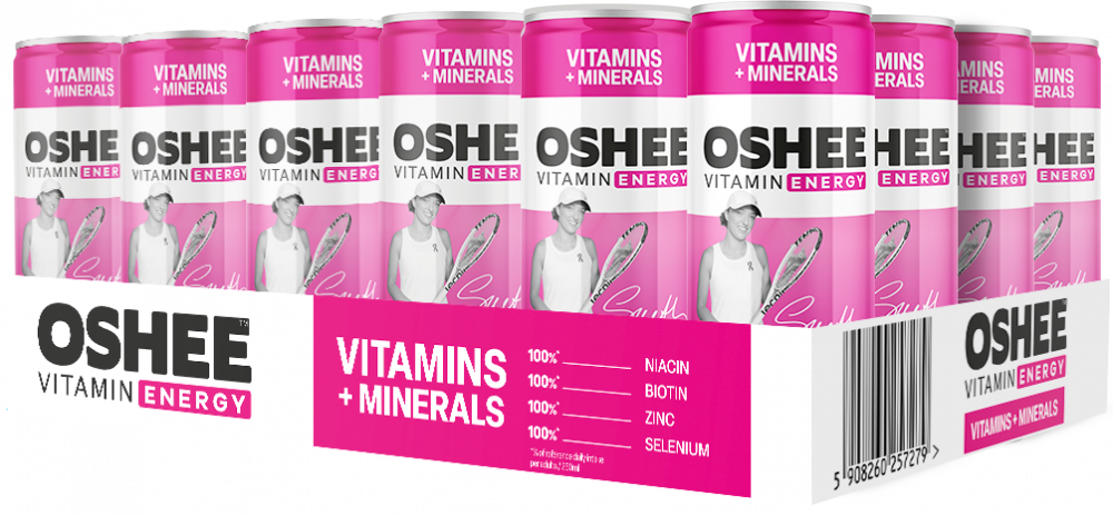 24x Napój Oshee Vitamin Energy, Witaminy + minerały, puszka, 250ml