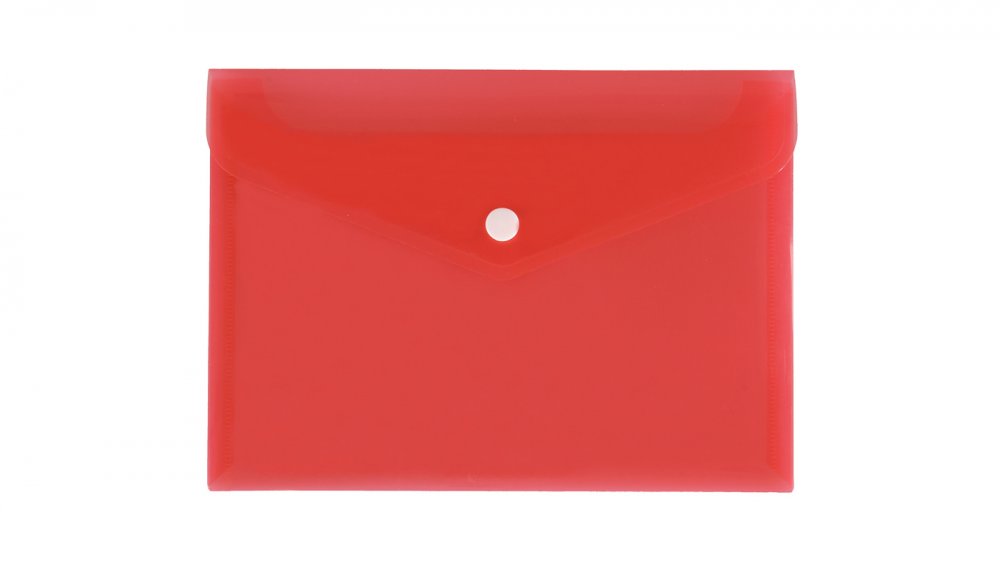 Teczka kopertowa Biurfol Satyna, A5, na zatrzask, przezroczysty czerwony