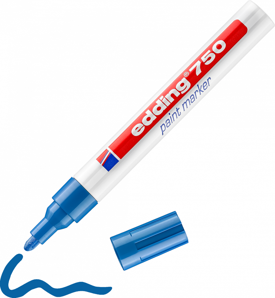 Marker olejowy edding 750, okrągła, 4mm niebieski