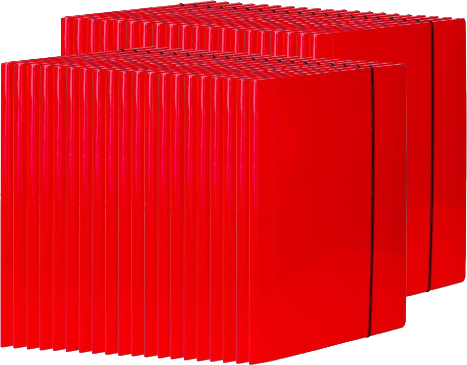 40x Teczka kartonowa z gumką VauPe Soft, A4, 450g/m2, 20mm, czerwony