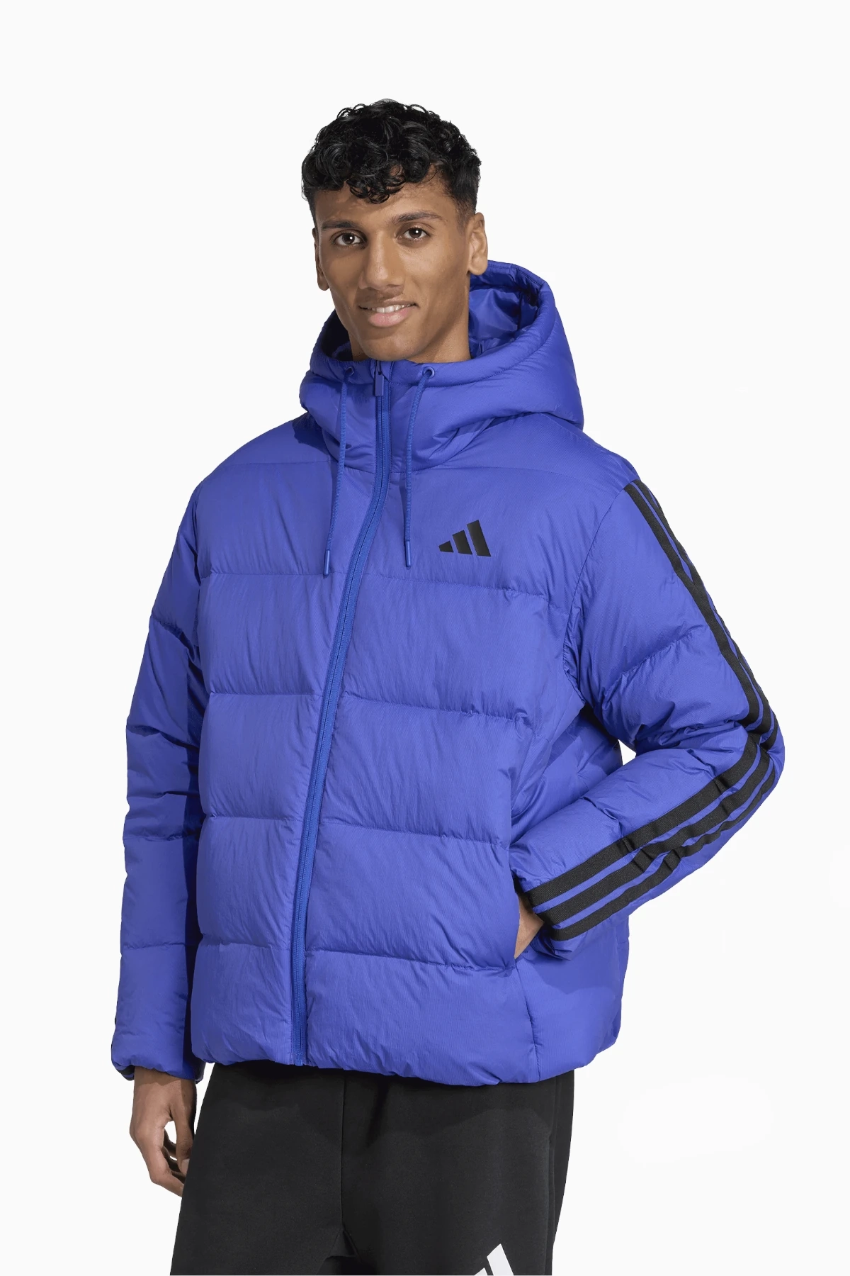 Kurtka adidas Essentials 3-Stripes Puffer Down - Niebieski