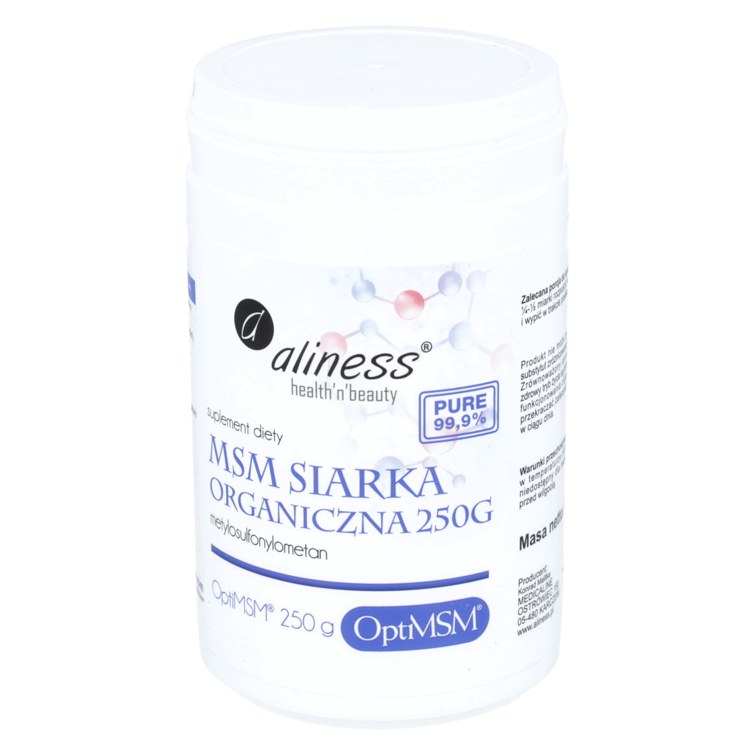 Aliness msm siarka organiczna, proszek, 250 g