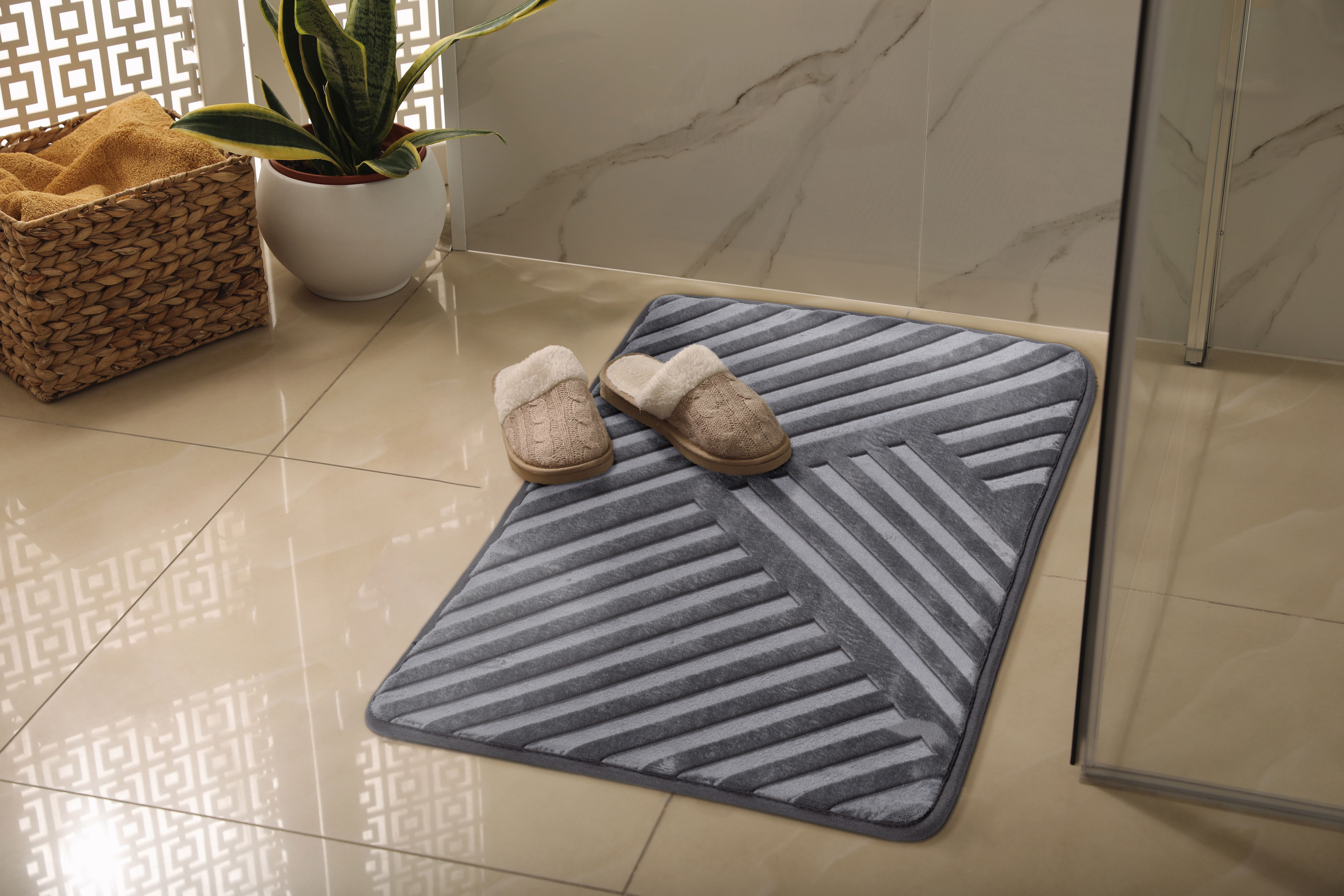 Multi-Decor Hamilton dywanik łazienkowy 80x50 cm prostokątny szary 508291