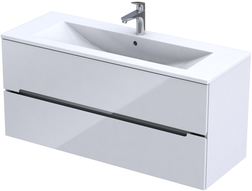 Oristo Silver szafka 120 cm podumywalkowa wisząca pojedyncza biały połysk OR33-SD2S-120-1-C - Wysyłka w 24h