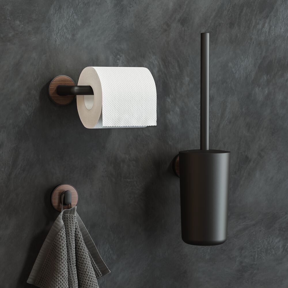 Tiger Noce szczotka toaletowa z pojemnikiem czarny/efekt drewna 800413