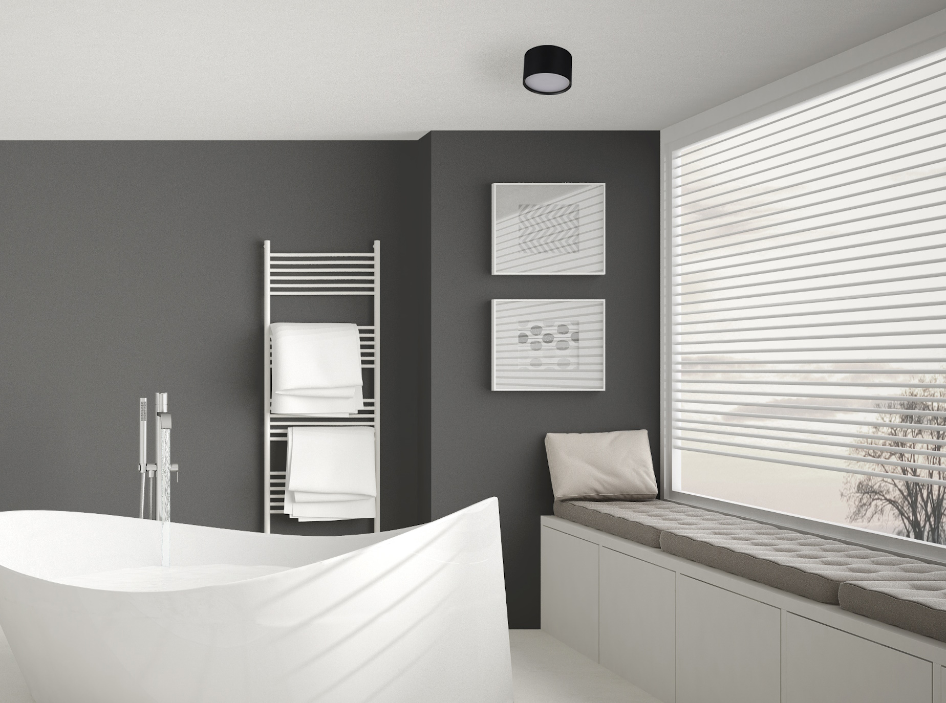 Light Prestige Kendal lampa podsufitowa 1x6W LED czarna LP-6331/1CIP54BK