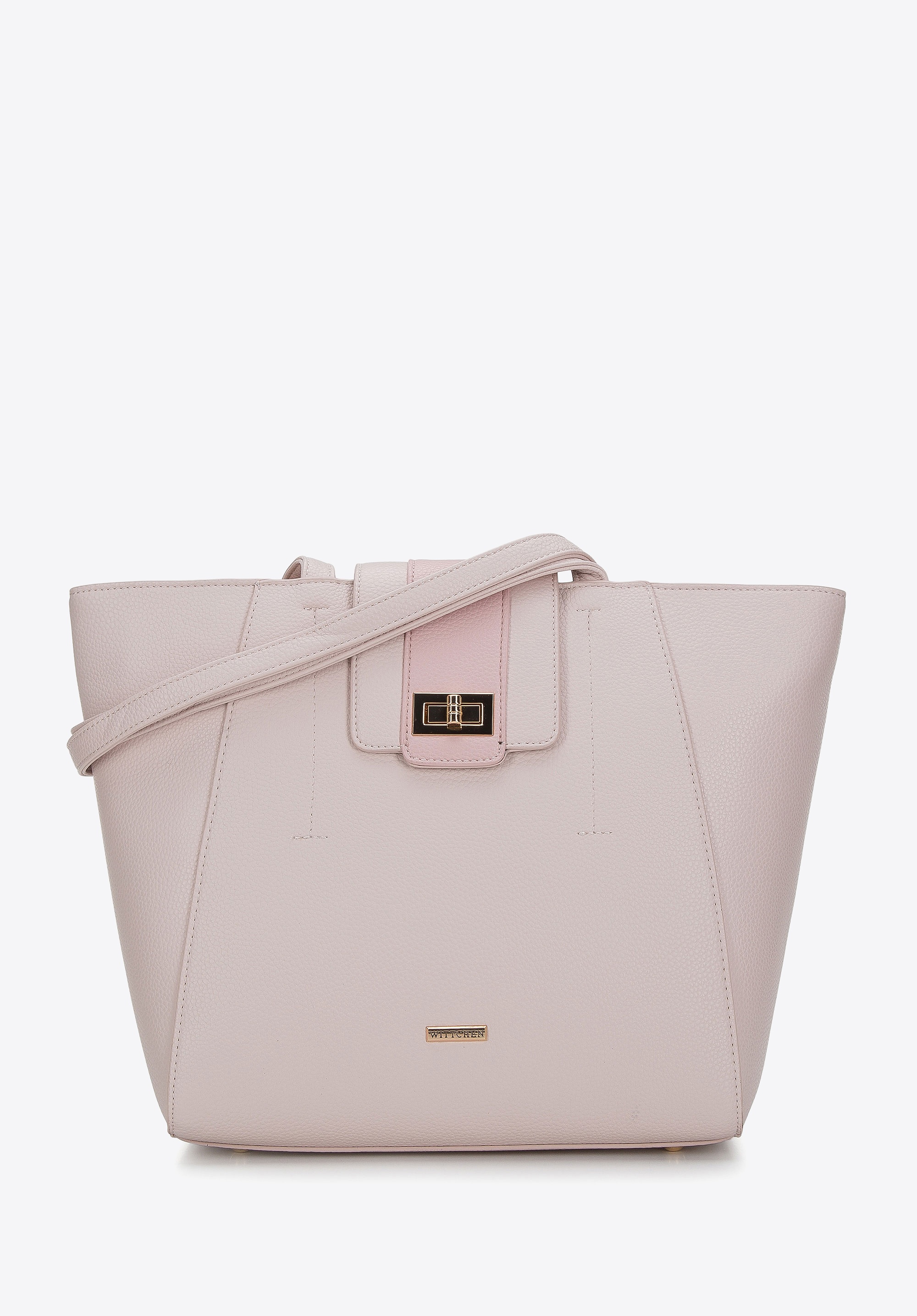 Torba shopperka z ozdobnym zapięciem