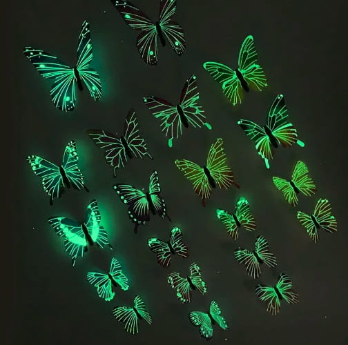 Motylki świecące w ciemności 24 sztuki