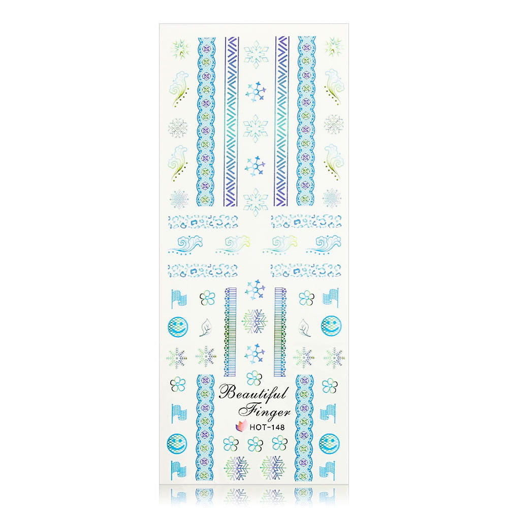 Naklejki wodne do paznokci arkusz 12,5 x 5,5 cm hot Nr 148