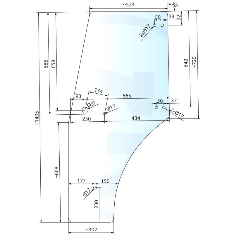 Szyba drzwi lewa Fendt Farmer 297810030210