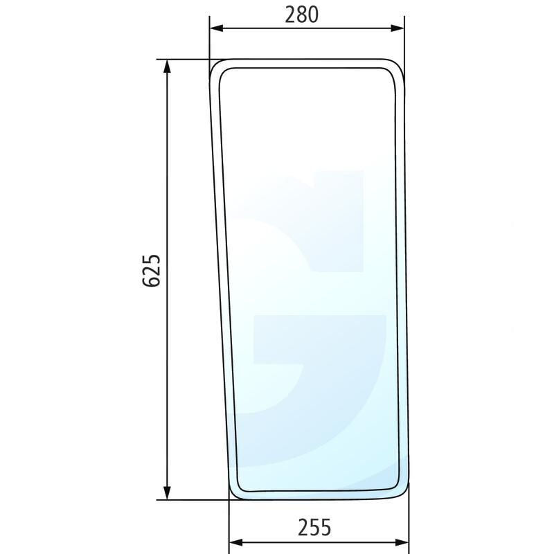 Szyba przednia dolna, lewa / prawa Deutz AgroPlus 0.009.7697.0/30