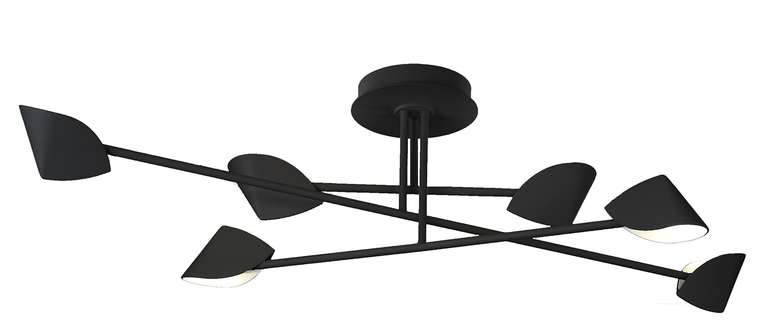 Darmowa Dostawa - Lampa podsufitowa 6x44.5 W czarny Mantra Capuccina 7580