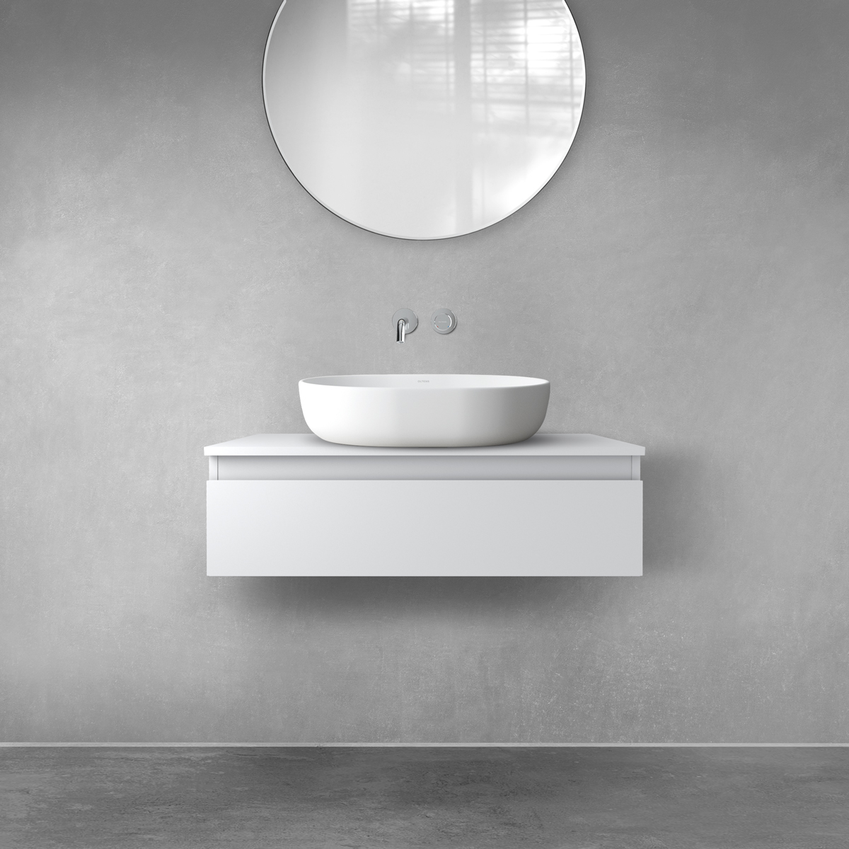 Darmowa Dostawa - Szafka z blatem 80x46.4x25.2 cm podumywalkowa wisząca szara Oltens Vernal 68101700