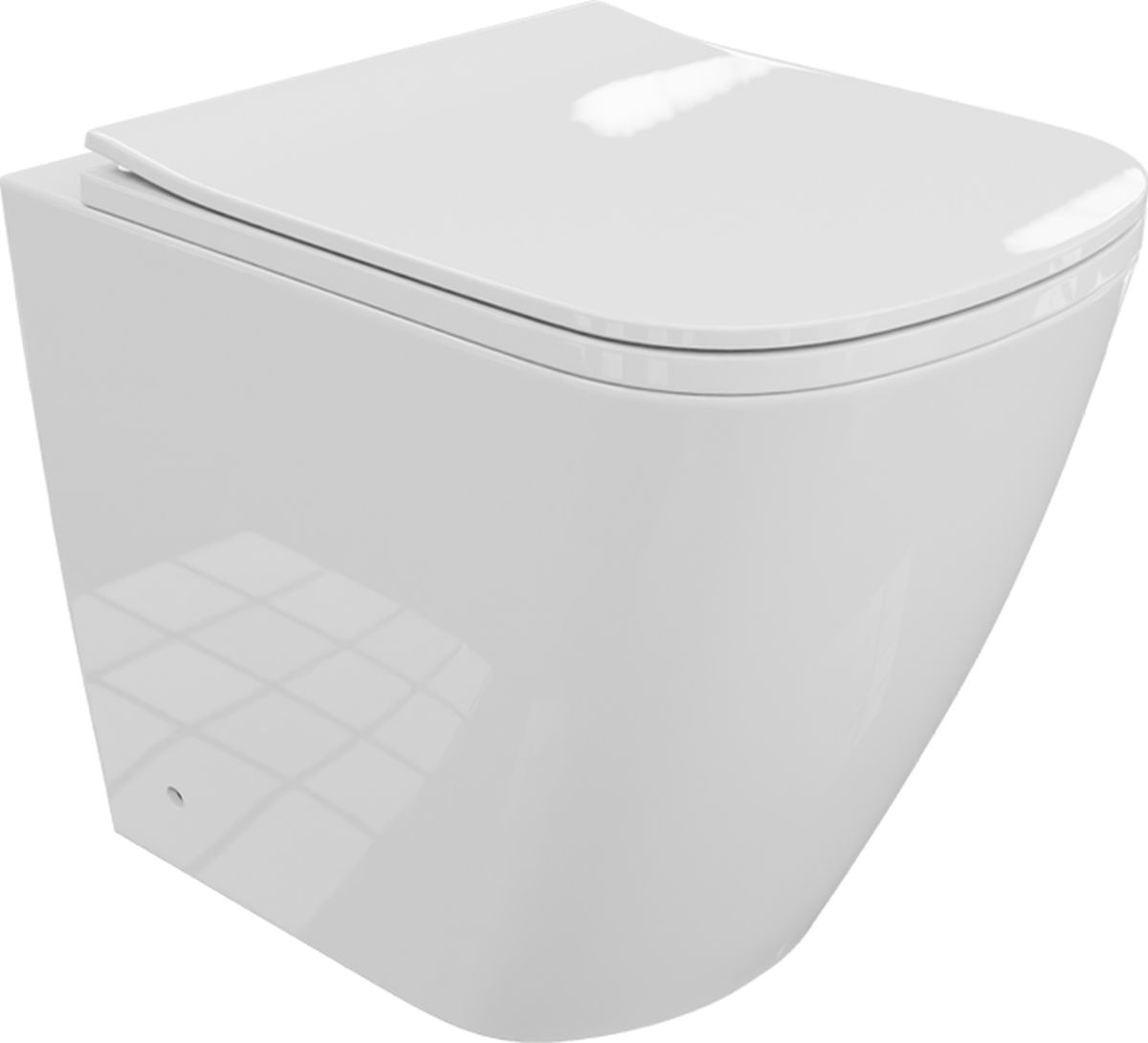 Darmowa Dostawa - Miska WC z deską wolnoopadającą stojąca bez kołnierza biały połysk LaVita Tyber 5900378332572