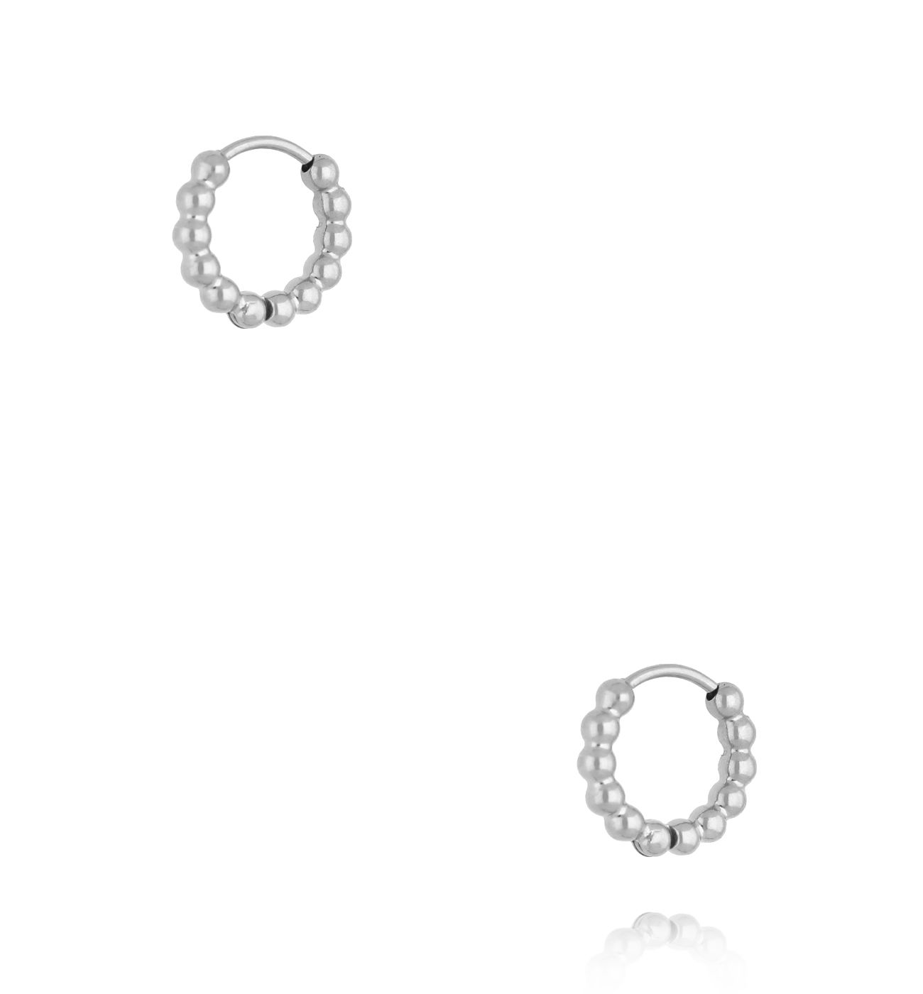 Kolczyk klasyczne srebrne kółeczka w kulki - By Dziubeka