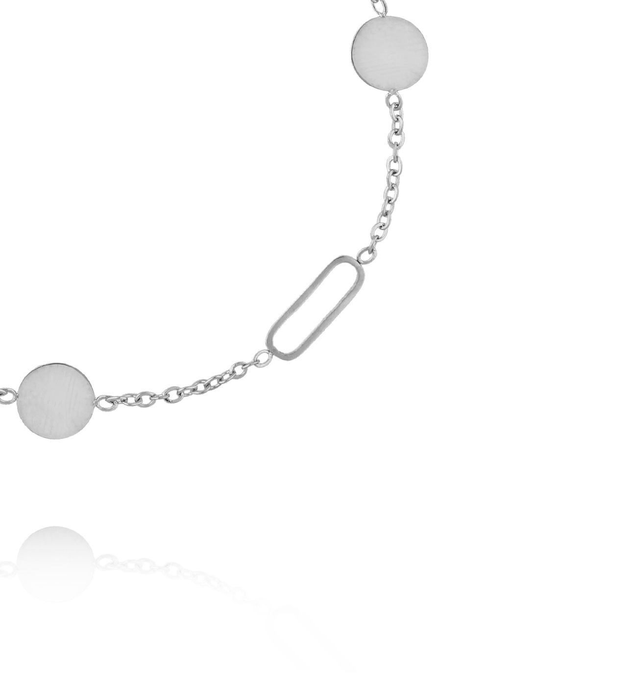 Bransoletka z geometrycznymi detalami srebrna BEA0072